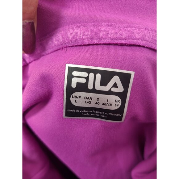 Fila Ladies Funnel Neck Moisture Wicking Active Training Hoodie Purple Large - Picture 7 of 8